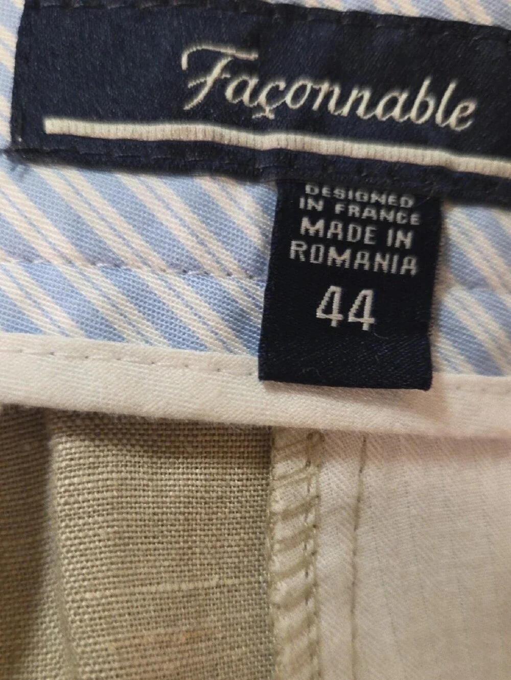 Faconnable Men's Linen-Blend Dress Pants in Light Beige